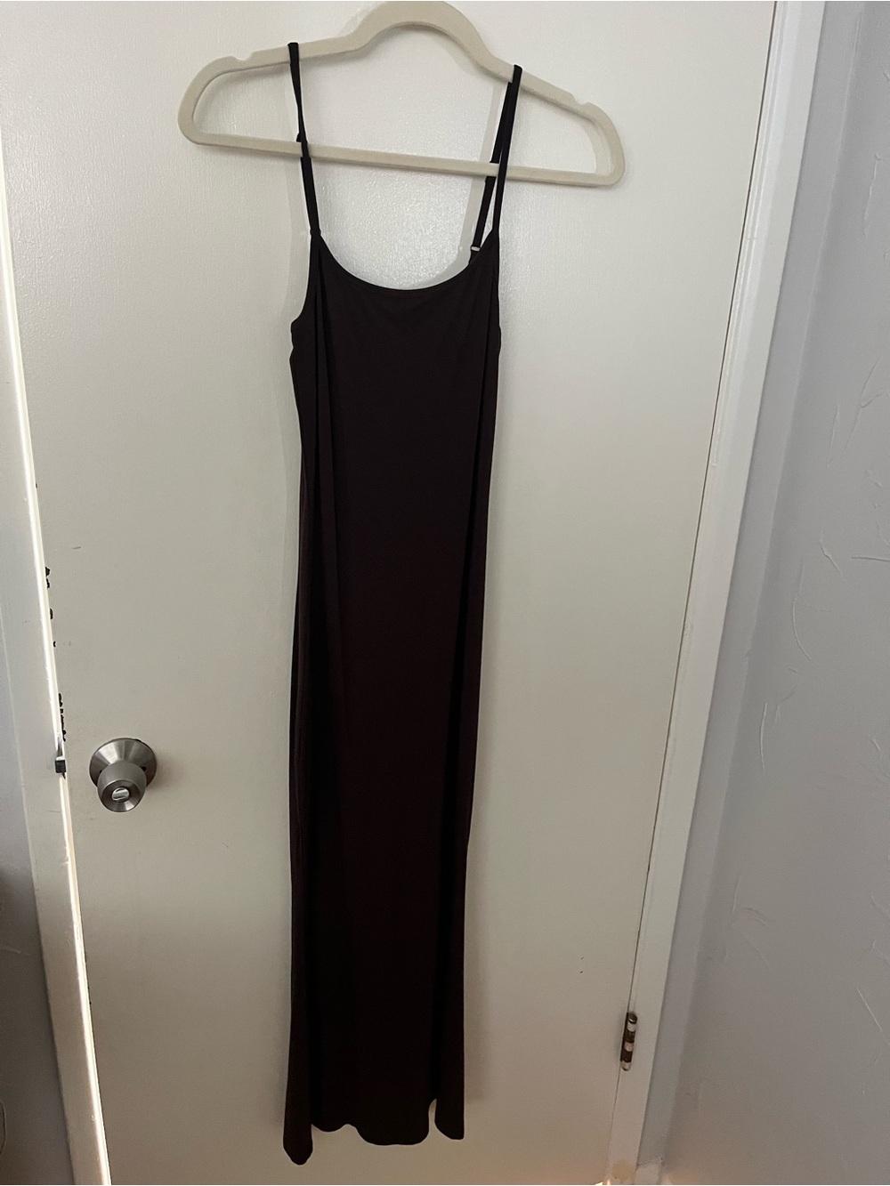 Classic Brown Spaghetti Strap Maxi Dress